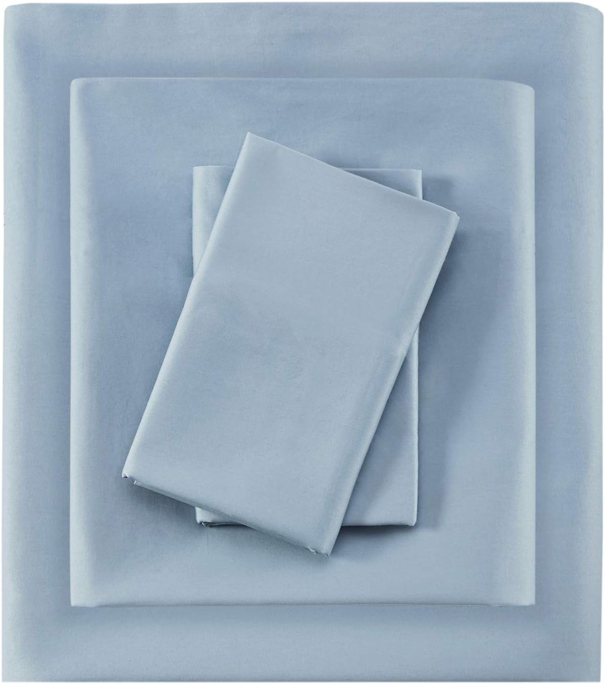 Sleep Philosophy 300TC Liquid Cotton Sheet Set, Queen, Blue