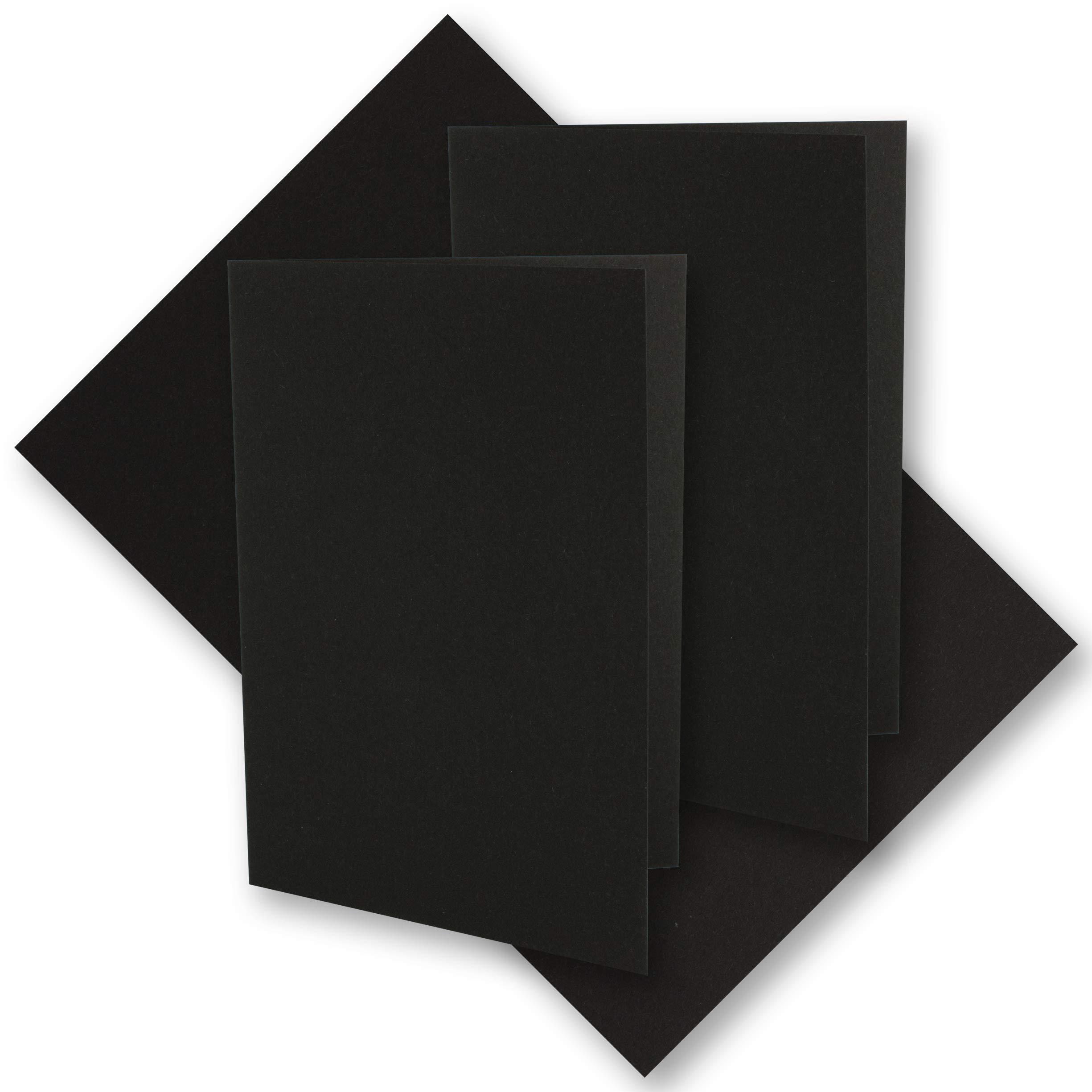 25x Black Vintage Kraft Paper Folding Craft Cards 210 x 148 mm - DIN A5 - Black - Recycling - 220 g Blank Folding Cards - UmWelt by GUSTAV NEUSER