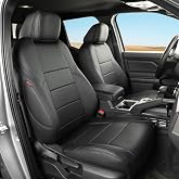 coverdream 2024 2025 2026 Tacoma Seat Covers Full Set for Toyota Tacoma 4th Gen Double/Crew Cab SR,SR5,TRD Sport,TRD Off-Road,Limited,Fully Covered,Luxury Waterproof Leather Car Seat Protector(Black)