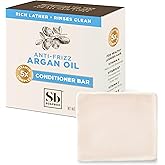 Soapbox Hair Conditioner Bar with Argan Oil to Soften Dry, Damaged Hair and Tame Frizz - 2oz Solid Conditioner, Low Plastic, Vegan, Harsh Sulfate Free, Paraben Free