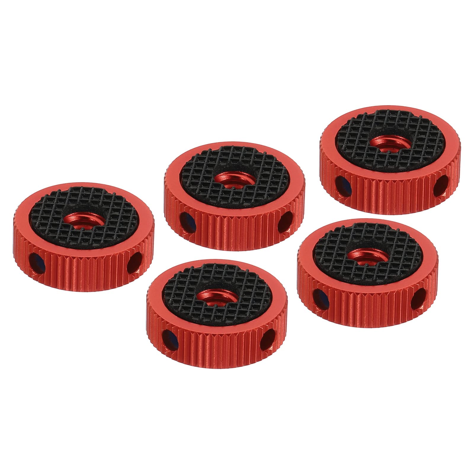 PATIKIL 0.79" OD x 0.24" Thickness Tripod Mount Adapter Rubber Pad, 5 Pack 1/4" Screw Hole Rubber Washers for Action Camera Tripod Accessories, Red