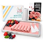 Rolled Ice Cream Maker - Extra Large 14" x 10" - Rolled Ice Cream Tray | Silicone Mat Included - Larger size - Recipe &amp; Guide Book Included - Gift Box Ready