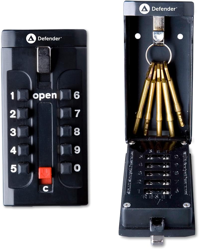 Defender Push Button Key Safe Outdoor Wall Mounted Lock Box with Free Fixing Kit