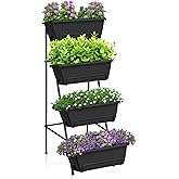 OYEAL Raised Garden Bed 4 Tier Vertical Garden Planters Indoor Outdoor Raised Planter Box with Legs Elevated Herb Garden Plan