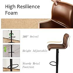 HeuGah Swivel Bar Stools Set of 4, Counter Height