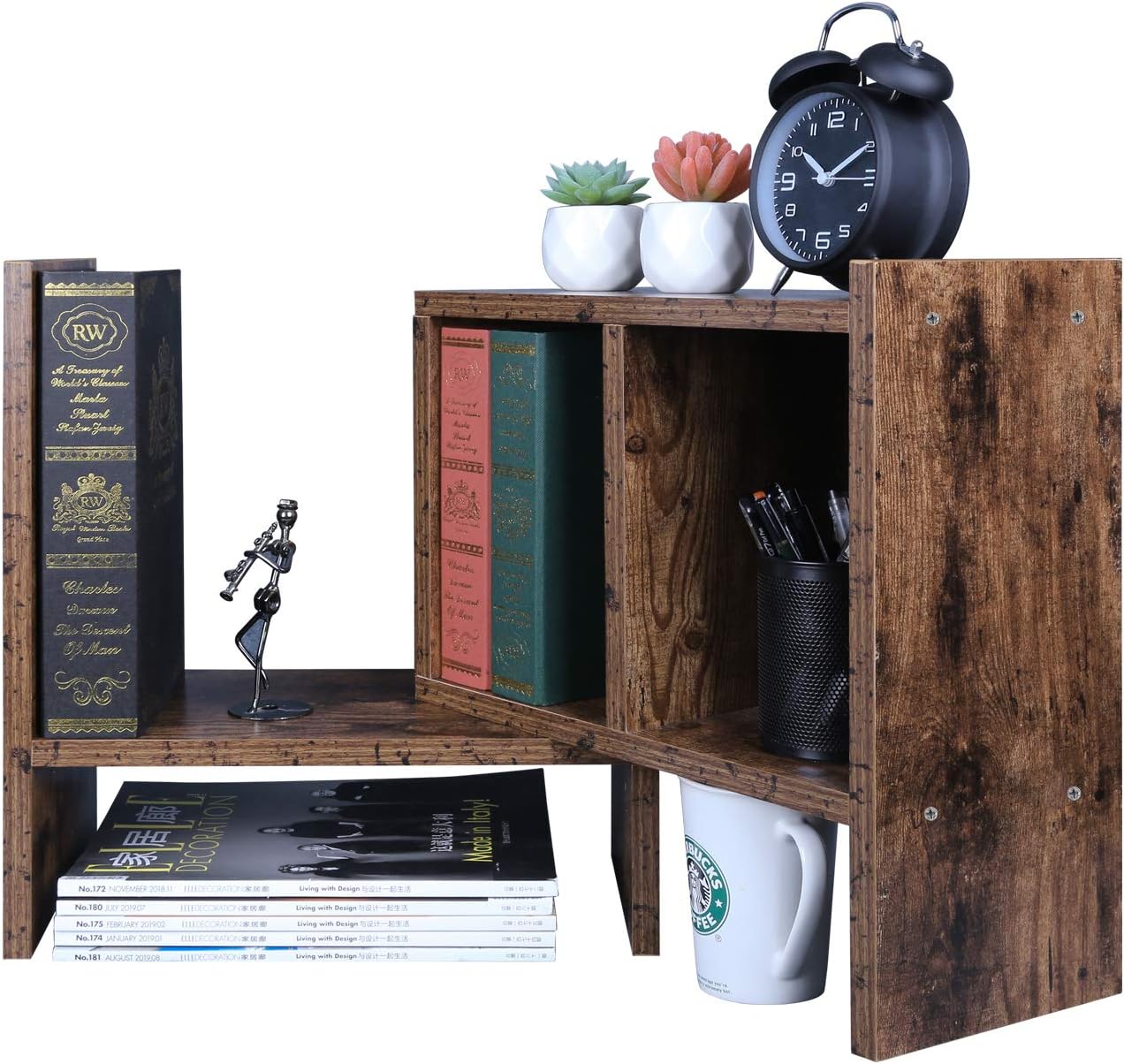 Scrivania Pittston, Scrittoio Lineare Con Libreria, Tavolo Ufficio Multiuso Salvaspazio 110x50h136 Cm Bianco 89638830