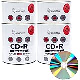 Smart Buy Shiny Silver Top CD-R 400 Pack 700mb 52x Blank Recordable Discs, 400 Disc, 400pk