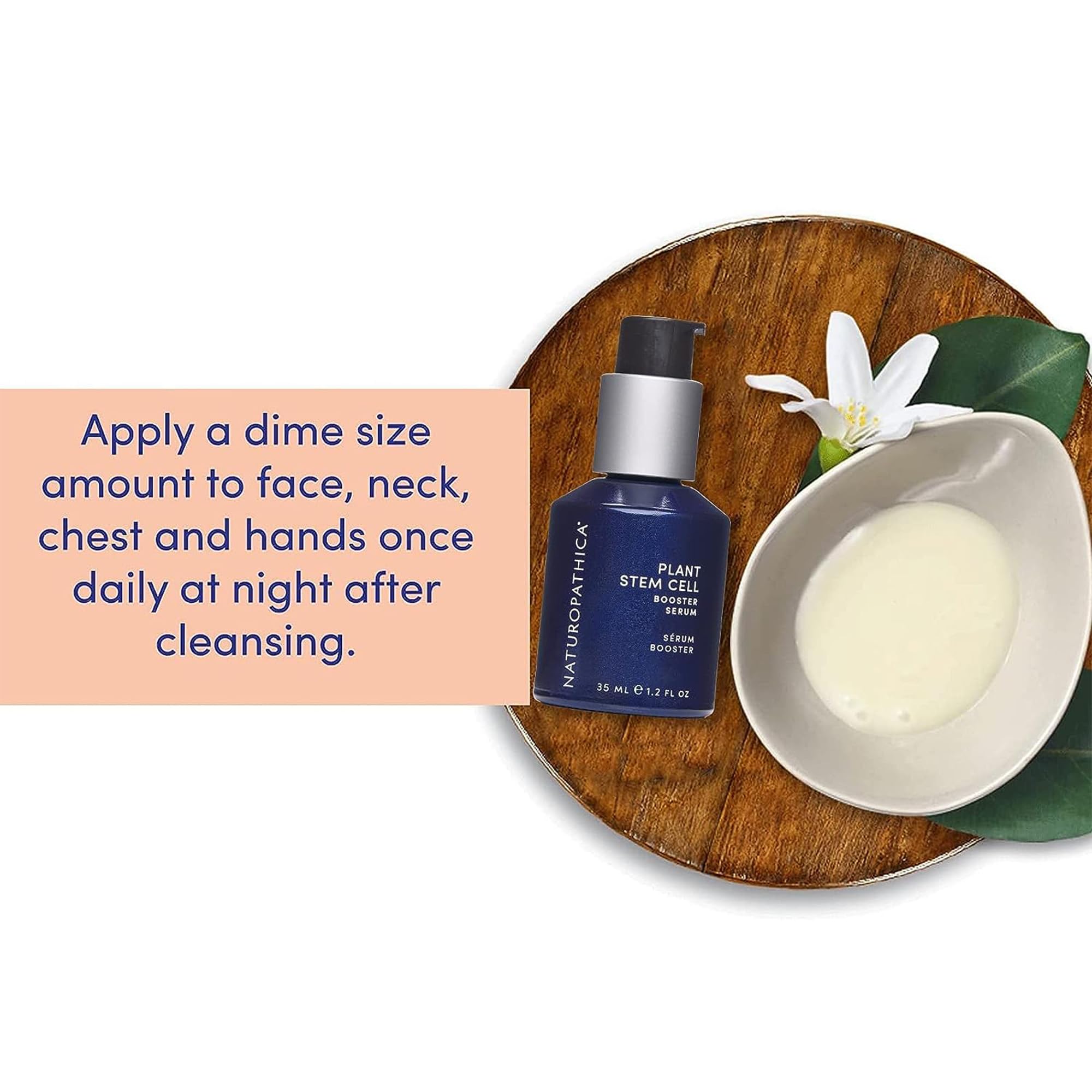 Naturopathica Plant Stem Cell Booster Serum, Daily Anti-Aging Face Serum to Smooth Fine Lines, Firming Facial Serum Helps Plump & Protect Skin, 1.18 fl oz