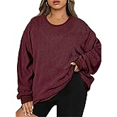 Eytino Women Plus Size Sweatshirts Long Sleeve Crew Neck Casual Oversized Soft Pullover Tops Shirts(1X-5X)