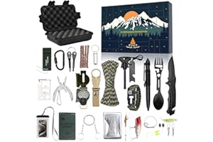 AEZIC Advent Calendar 2025 Survival Kit for Men, 24 Days Christmas Countdown Calendar with Survival Gear and Camping Gear,Cool Gadgets for Outdoor Camping Fishing