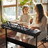 MUSTAR 61 Key Light-Up Keyboard Piano with Stand Stool Microphone Kit view 8