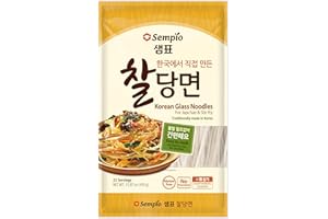 Sempio Glass Noodles (1lbs) - Translucent Korean Vermicelli, Dangmyun. Stir-Fry, Japchae. Gluten-Free