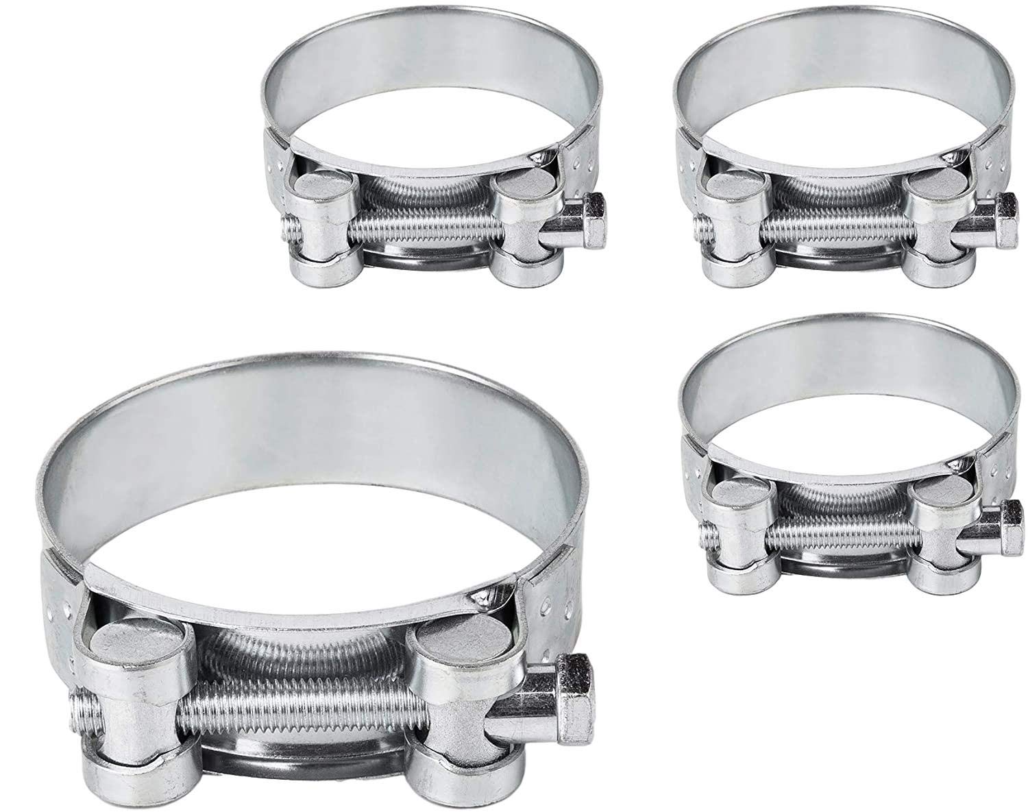 (Pack of 4 pcs) Pipe 52-55 mm Strong Reinforced Pipe Clamps Tube Hose Fasteners (4)