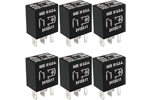 CUTTNELL 6-Pack 8T2T-14B192-AA Relay 12VDC 30A 4-Pin SPST Automotive Relay - Compatible with Select Ford F-150, Explorer Vehicles - Fixes Fuel Pump, Cooling Fan & P0230/P0691 Errors