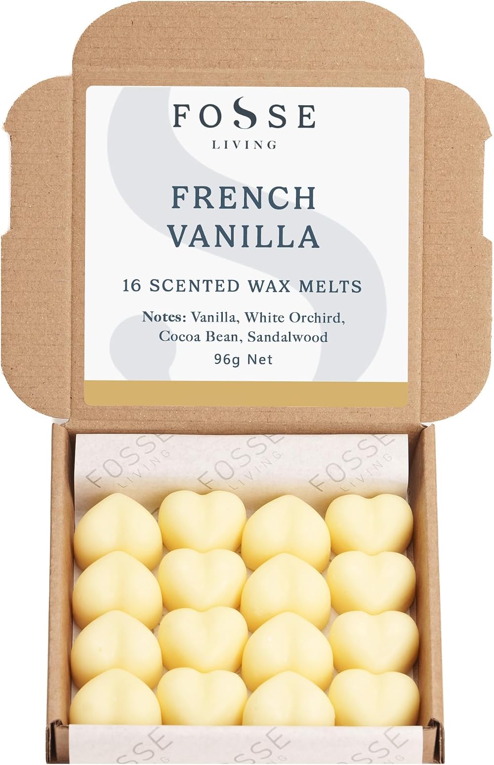 Fosse Living French Vanilla Soy Wax Melts 16 Pack UK Handmade Pet Safe