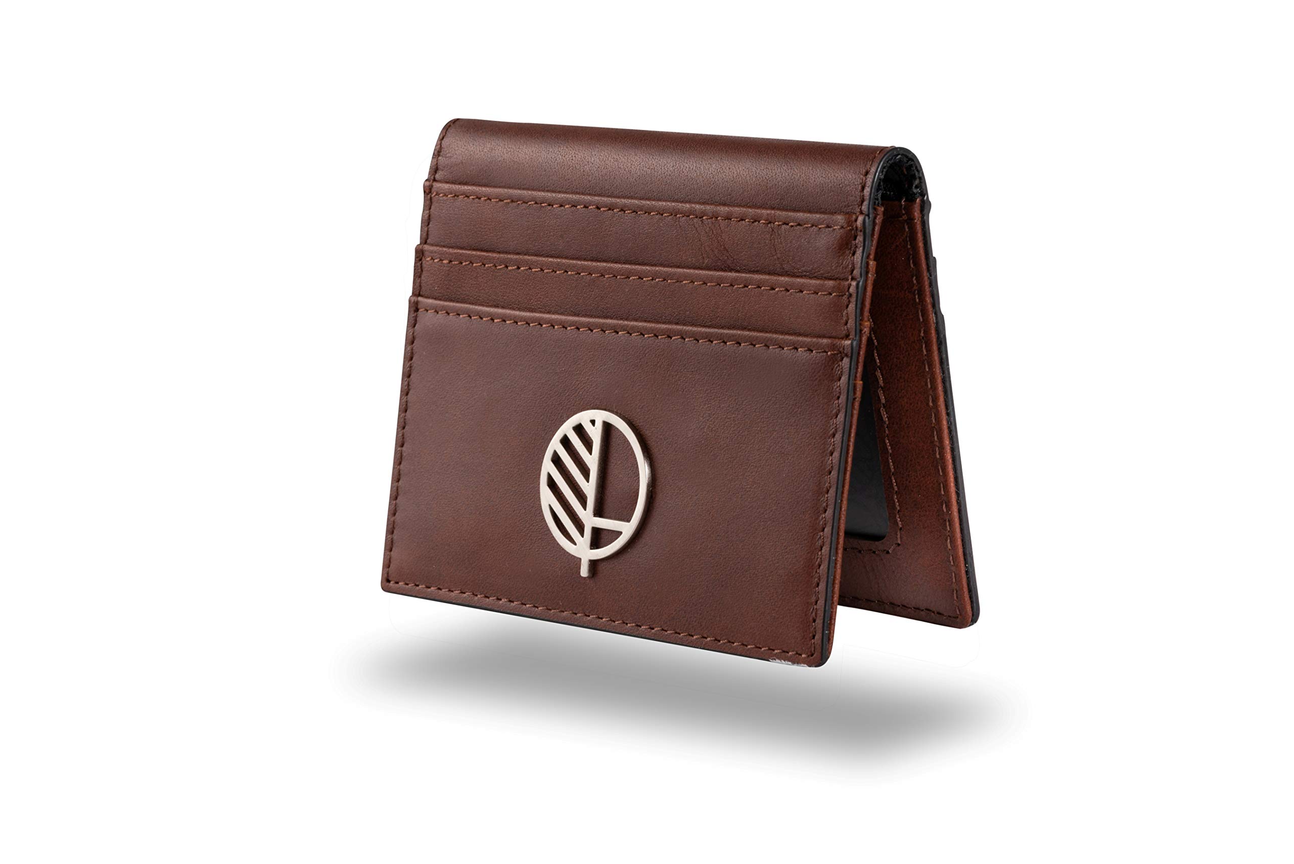 Drew Lennox Mens Large Credit Card Holder and Compact Wallet | Premium British Genuine Leather | 9 Slots | ID Window | 2 Ticket or Note Pockets | Saddle Brown