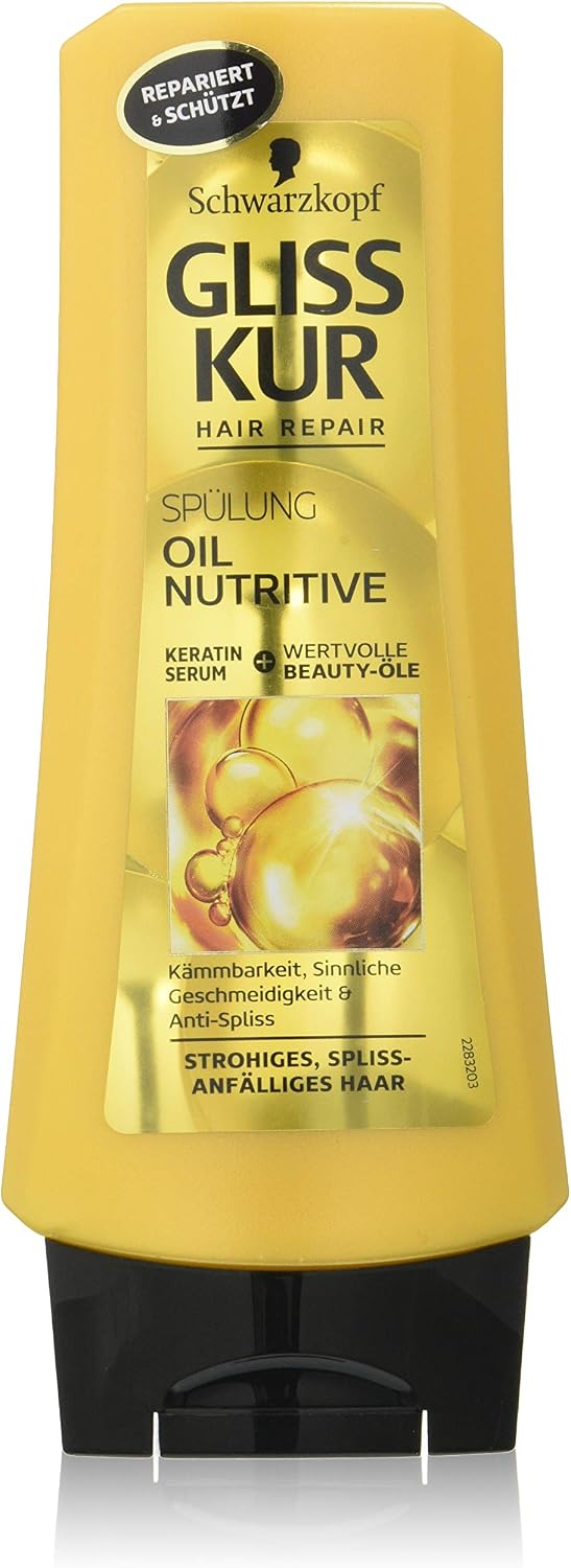 Schwarzkopf Gliss Oil Nutritive Conditioner Pack of 3 x 200 ml, 200 ml (Pack of 3)