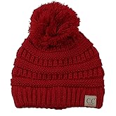 C.C Kids' Cute Warm and Comfy Pom Pom Children's Knit Ski Beanie Hat