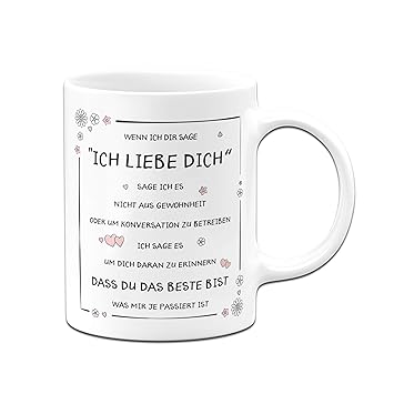 Tassenbrennerei Tasse Mit Spruch Ich Liebe Dich Geschenk Für Freundin Geschenk Für Freund Tassen Mit Sprüchen Weißrosa