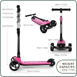 besrey Kids Kick Scooter 3-Wheel 3-10 Adjustable Height LED Wheels Folding view 8