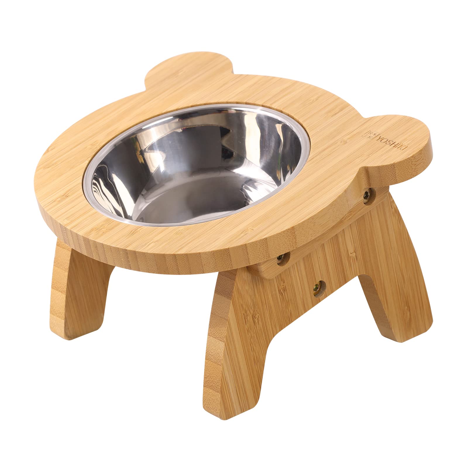 良木工房(YOSHIKI) 竹製 ペット用食器台 フードボウル 猫 食器 餌 水入れ 猫用 犬用 食器台 ペットボウル お皿 食べやすい ペット食器台 滑り止め ペット用品 SDGs 脱プラ YK-PN1商品画像