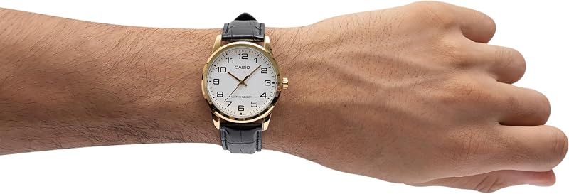 Herren-Armbanduhr Analog Quarz Leder MTP-V001GL-7 — Foto 4 von 4
