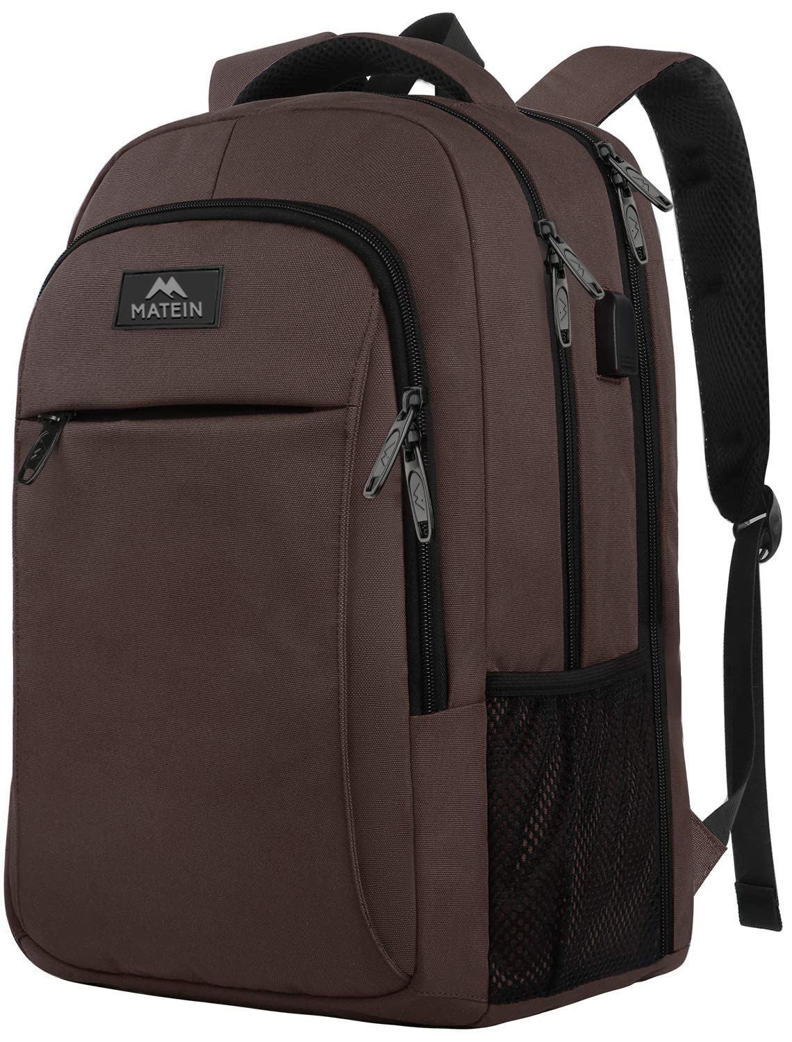 Photo 1 of MATEIN Laptop Backpack, Extra Large TSA Friendly 17.3 Inch Travel Computer Backpack with USB Charging Port, Anti Theft Carry On Flight Approved Business Work College Backpack Bag for Men Women, Brown