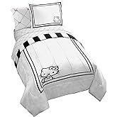 Jay Franco Comforter Set Includes Sheets and Pillow Covers - Soft and Cozy Bed Set for Stylish Room Decor, White - Hello Kity 5 Piece Twin Size Bedding