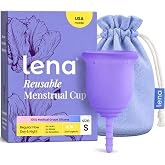 Lena Menstrual Cup - Soft Reusable Period Cups for Women - Small, Purple | USA Medical-Grade Silicone, Heavy Flow, 12-Hour Comfort, Leak-Free Protection, Beginner-Friendly Feminine Care, Original