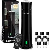 Hotel Scent Diffuser Starter Kit - 1500 Sq Ft Coverage, Premium Plastic Essential Oil Diffuser, Waterless Diffuser for Home, Hotel, Office, 5 Scent Essential Oils Included, Large Room, Black, 11In