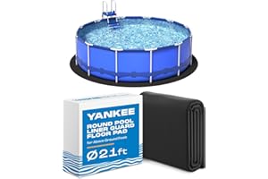 YANKEE POOL PILLOW Yankee Pool Liner Pad, 21 Ft Round Puncture Proof Pool Mat, Above Ground Pool Liner Protector Against Tearing, Grass, Under Pool Pad to Prolong Swimming Pool Liner Life, 21 Foot Round Pool Pad