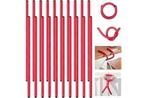 Ninehaoou 20 Pcs 17 Inch EVA Foam Twist Rubber Ties Reusable Bendable Cable Tie Straps Flexible Heavy Duty Twisty Ties for Organizing Cords Bundling (Red)