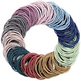 Hanyousheng 200 Pcs Elastic Hair Bands 2mm Thin Multicolor Ponytail Ties