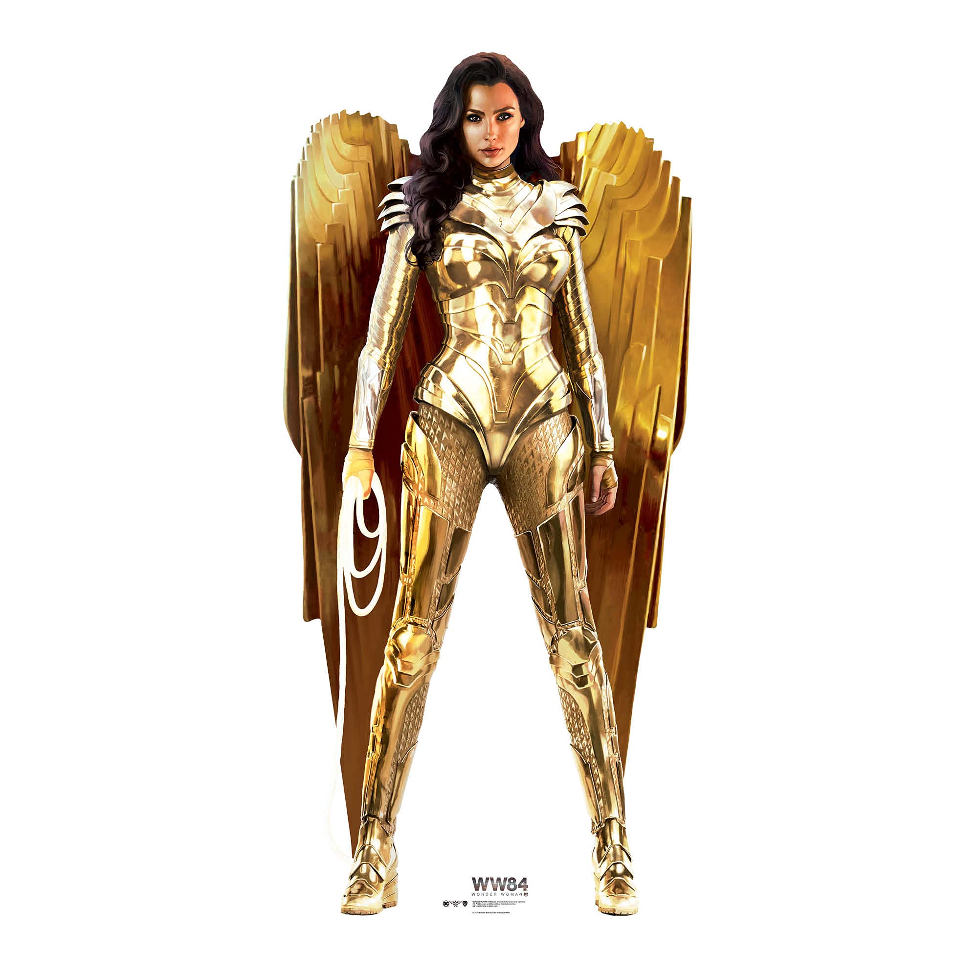 SC1672 Wonder Woman 1984 Gold Armour l Gal Gadot l Lifesize Cardboard Cutout With Free Mini Standee l Perfect for Fans, Collectors, Parties