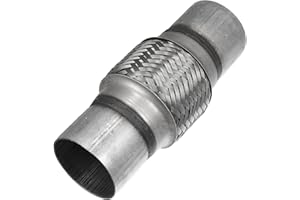 X AUTOHAUX 2.5"x4"x8" Car Exhaust Flexible Pipe Tubing Universal Exhaust Joint with Welding Extension Pipe Stainless Steel Si