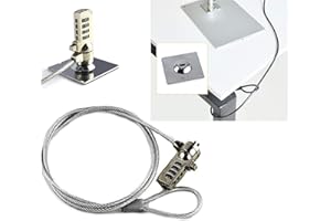 DETROIT PACKING CO. DPC Universal Laptop Cable Lock, Compatible with Kensington, Security Cable Compatible with Apple MacBook Pro, PC, Notebooks, iPhone, and Mac - 1.2m (4 feet) Combination Lock + Locking Plate