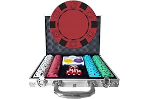 200pcs Poker Chips Set with Aluminum Carrying Case, 11.5g Professional Poker Chips, 2 Decks, 5 Dice, Dealer/Blind Buttons, Wa