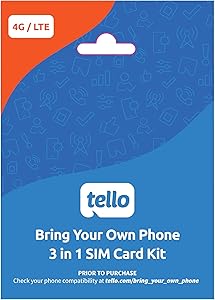 Tello Mobile - Bring Your Own Phone - 3 in 1 GSM SIM Card Kit