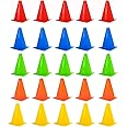25 Pack Soccer Training Cone Marker Cones Field Marker - Ideal for Soccer/Football, Basketball, Hockey, Speed Training and Al
