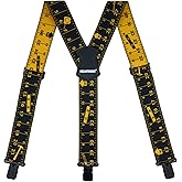 MELOTOUGH Men's Suspenders 2 Inch Wide Elastic Y Back Suspenders for Men Heavy Duty Suspender with Strong Clip for Pants