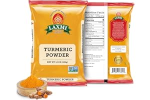 LAXMI BRAND Laxmi Turmeric Powder - 14oz (400g) | Nutrient-Rich Natural Turmeric Powder | Non-GMO certified | Guaranteed Quality and Taste