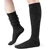 HONGTEYA Slouchy Socks for Women, Knee High Boot Socks Scrunch Leg Warmers, Soft Cozy Valentines Day Gifts for Her