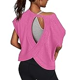 3rd hill Women Open Back Workout Shirts Short Sleeve Tops Casual Yoga Y2k Athletic Gym Running Crop Tees