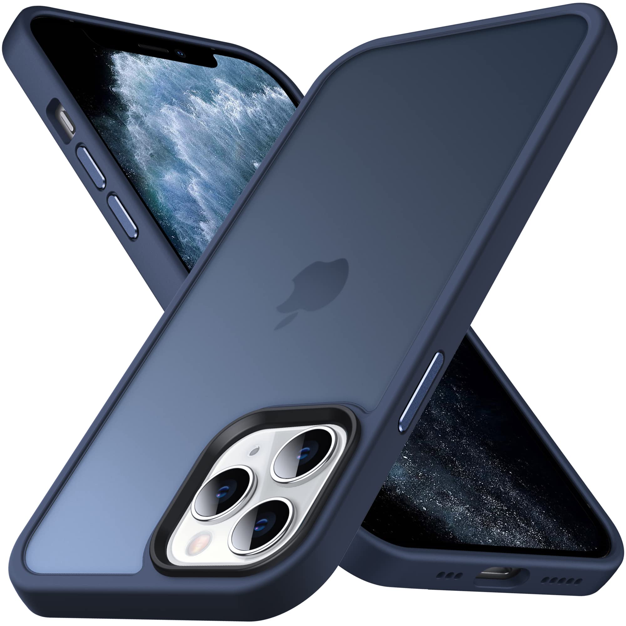 Anqrp Designed for iPhone 11 Pro Max Square Case, [Military Shockproof] Super Soft Silicone Slim Translucent Matte Protective Phone Cover, Compatible with iPhone 11 Pro Max 6.5", Blue — image 1