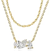GNIRTSI Dainty Gold Necklaces for Women Cubic Zirconia 14k Gold Plated Layered Necklaces, Simple Diamond Choker Necklaces Trendy Jewelry Gifts