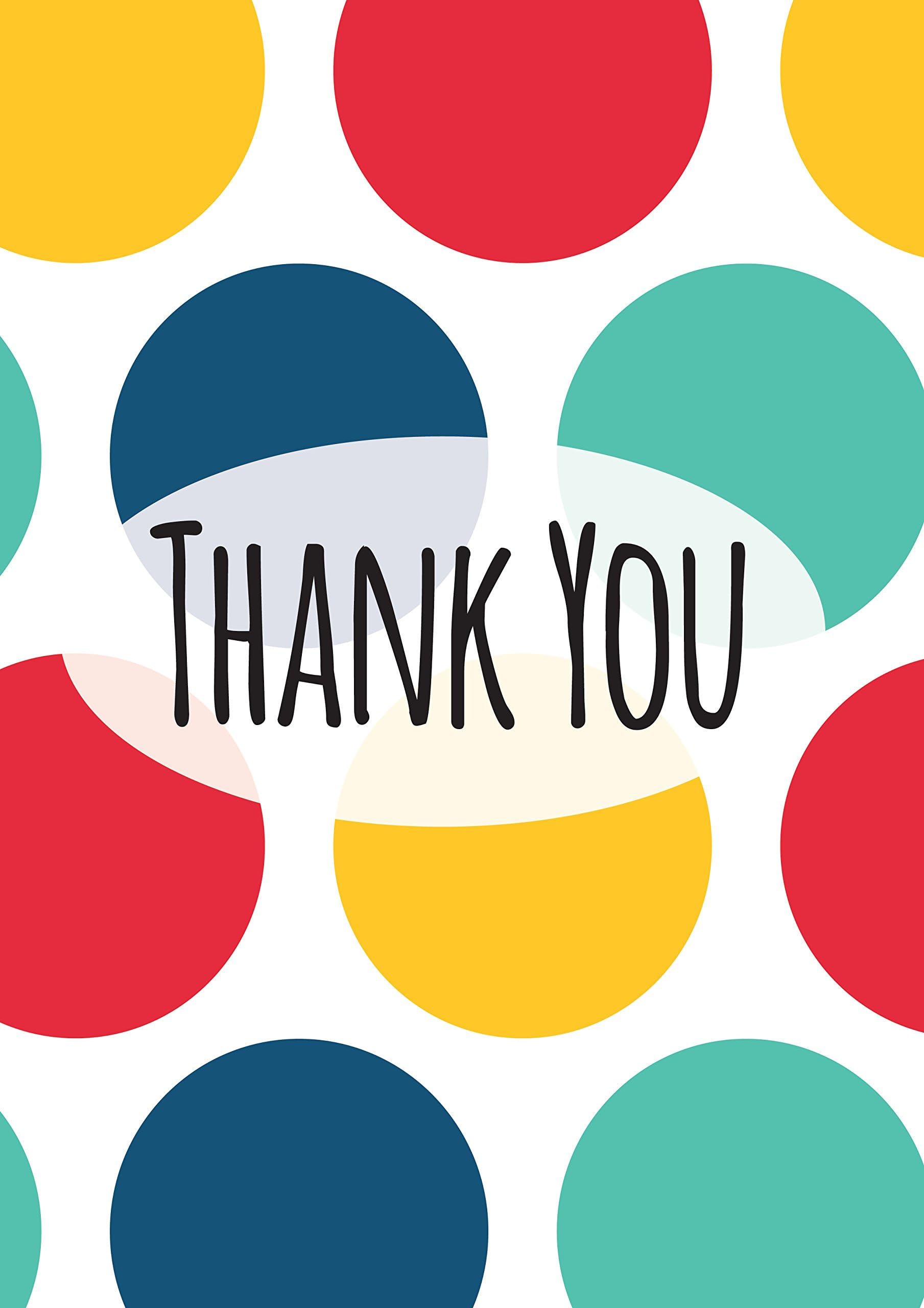 Pack of 10 Polka Dot Design Thank-You Cards & Envelopes by Greetingles