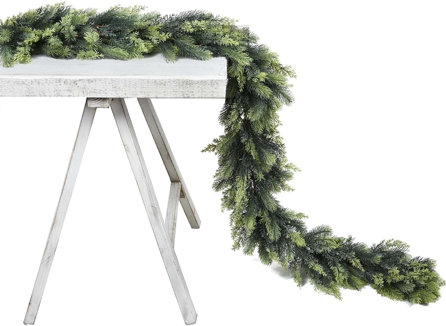 Wreaths, Garlands & Swags - Artiflr 6 Feet Artificial Christmas Pine Garland, Winter Greenery Garland for Holiday Season Mantel Fireplace Table Runner Centerpiece Decoration