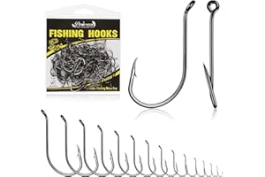 Dovesun Octopus Hooks Fishing Hooks 50-100PCS Black Red Octopus Hooks for Saltwater Freshwater #10-8/0