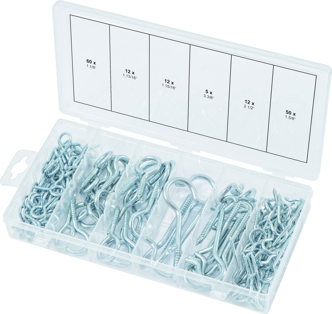 KS Tools 970.0380 Clip bolts & eyebolts assortment, 151 pcs