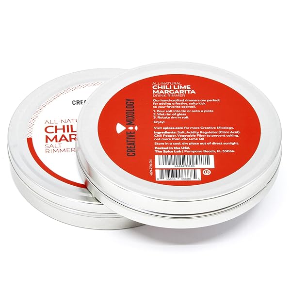 THE SPICE LAB GLASS COCKTAIL RIMMER FOR MARTINIS & MARGARITAS – DRINK RIMMER- GLUTEN FREE NON-GMO NO MSG ALL NATURAL BRAND – RIM SUGAR OR SALT FOR COCKTAILS (CHILI LIME SALT)